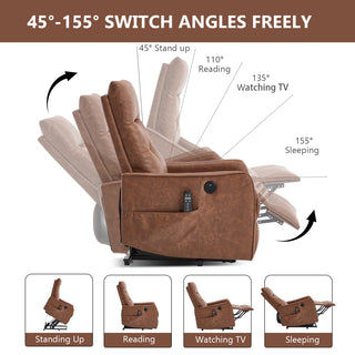 Sunvega Single Motor Power Lift Recliner Chair with Massage and Heat for Elderly