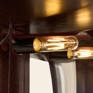 Sunvega Antique Glass Corner Cabinet with Adjustable Shelves and Built-in Light
