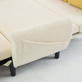 Sunvega Multiform Sofa with USB Charger Adjustable Backrest and Velvet Upholstery