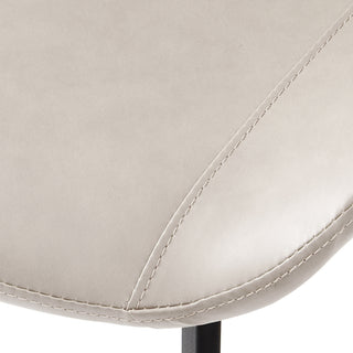 Sunvega Modern Leather Dining Chairs with Upholstered Cushion Seat and Sturdy Metal Legs