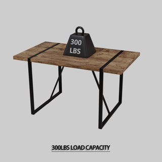 Sunvega 55 Inch MDF Wood Modern Rustic Industrial Rectangular Dining Table
