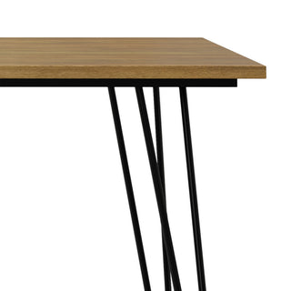 Sunvega Light Brown Mango Wood Dining Table with Hairpin Legs for 6