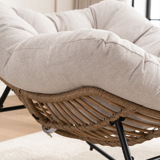 Sunvega Wicker Papasan Lounge Rocking Chair for Indoor and Outdoor Relaxation