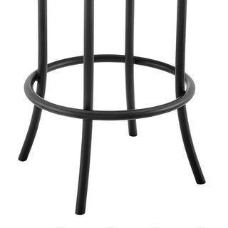 Sunvega Swivel Bar Stool with Gray Faux Leather Upholstery and 360 Degree Rotation