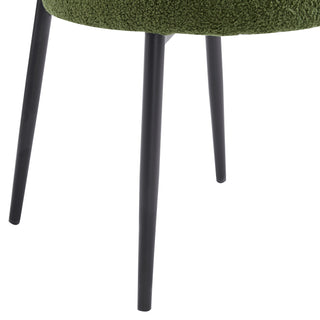 Sunvega Modern Upholstered Dining Chairs with Soft Seat and Metal Legs Set of 2 White