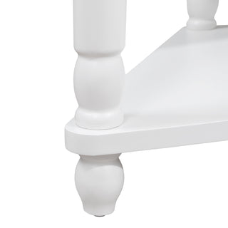Sunvega Multifunctional 3 Tier Corner Table with Solid Wood Legs for Small Spaces