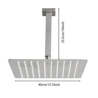 Sunvega 16 Inch Matte Black Rainfall Shower Head with Self Cleaning Nozzle