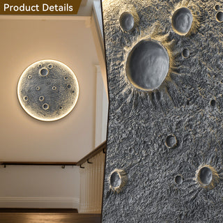 Sunvega 48-Inch Realistic Resin Wall-Mounted Moon Light with Dimmable LED and Remote