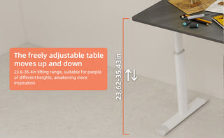 Sunvega Height Adjustable Hand Crank Sit Stand Home Office Desk for Study Room