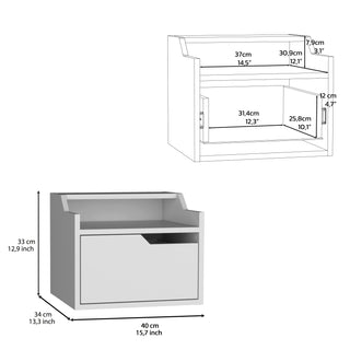 Sunvega Floating Nightstand with Spacious Drawer and Two-Tier Top for Bedroom Storage