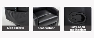 Sunvega Fabric Heat Massage Manual Recliner Chair with Rocker and Swivel for Living Room