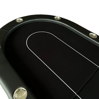 Sunvega Foldable Rolling 10-Player Poker Table with Cup Holders for Home Games
