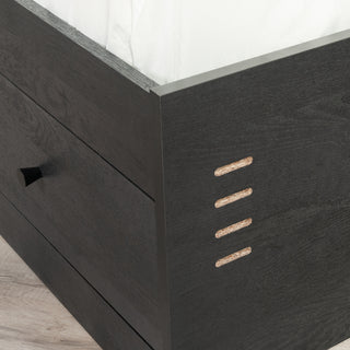 Sunvega Black Queen Size Storage Bed with Spacious Under-Bed Drawers