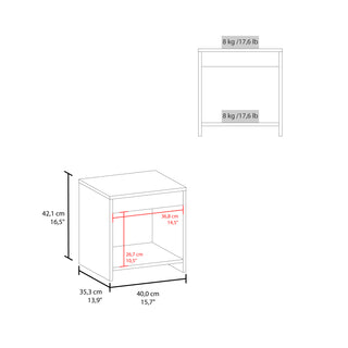 Sunvega Minimalistic Nightstand with Open Shelf for Small Spaces