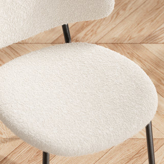 Sunvega Set of 4 Mid-Century Modern Upholstered Dining Chairs with Curved Backrest