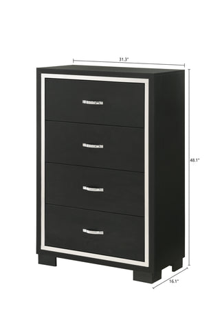 Sunvega Modern Luxury Nightstand with Sleek Metal Handles and Two Storage Drawers