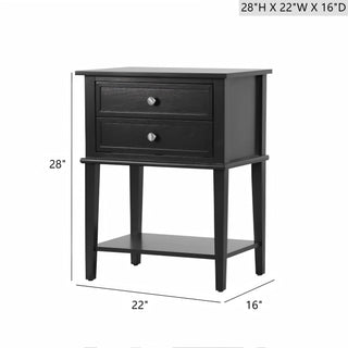 Sunvega Elegant Contemporary Nightstand with Open Shelf for Compact Storage