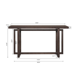Sunvega Space-Saving Narrow 59-Inch Console Table with Durable MDF Construction for Entryway