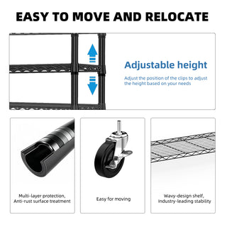Sunvega Heavy Duty Rolling Garment Rack with Wheels and Adjustable Height for Versatile Use
