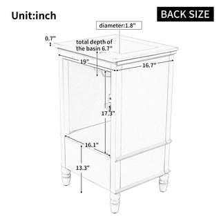 Sunvega 20 Inch Black Bathroom Vanity with Ceramic Sink and Storage Cabinet