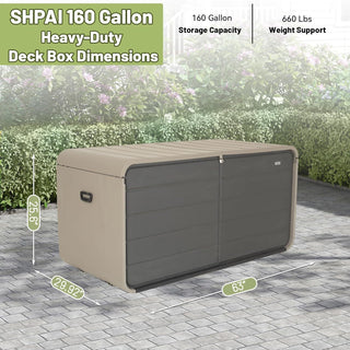 Sunvega 120 Gallon All-Weather Waterproof Lockable Outdoor Metal Storage Box with Wheels