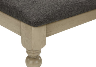 Sunvega Set of 2 Antique Grey Upholstered Dining Chairs with Wood Legs for Kitchen
