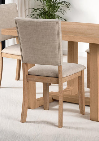 Sunvega Transitional Natural Tone Rubberwood Dining Table with Trestle Base