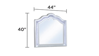 Sunvega Silver Mystic Contemporary Style Mirror with Crystal Accents and LED Lighting