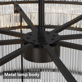 Sunvega Modern Gold Round Chandelier with Water Ripple Crystal Glass for Dining Room
