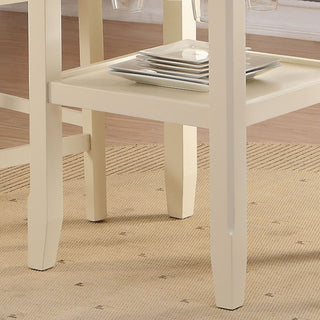 Sunvega Cream 2-Shelf Counter Height Table with Two Drop Leaves