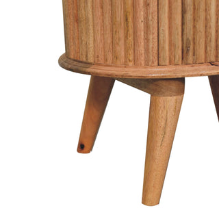 Sunvega Modern Art Handcrafted Solid Mango Wood Soba Bedside Table with 3 Drawers