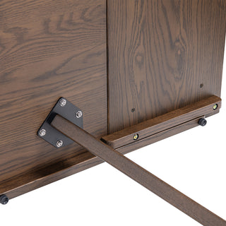 Sunvega Solid Red Oak Wood Bench with Tapered Legs for Dining and Entryway