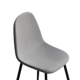 Sunvega Modern Linen Padded Dining Chairs Set of 4 with Sturdy Black Metal Legs