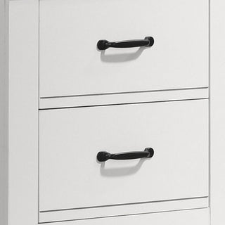 Sunvega Modern White Nightstand with Two Gliding Drawers for Bedroom