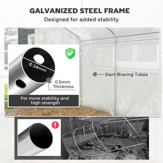 Sunvega Upgraded Walk-in Tunnel Greenhouse with PE Cover and Mesh Door