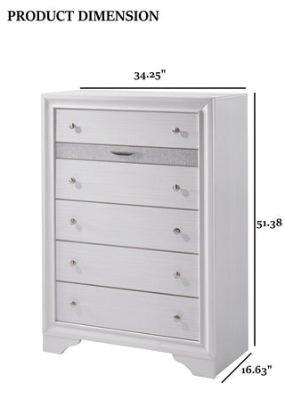Sunvega Modern Black Nightstand with Hidden Jewelry Drawer and Nickel Knob
