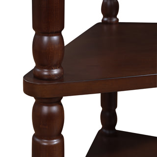 Sunvega Multifunctional 3 Tier Corner Table with Solid Wood Legs for Small Spaces