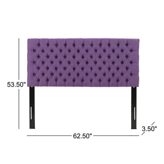 Sunvega Modern Button Tufted Upholstered Queen Size Bed Headboard with Adjustable Legs