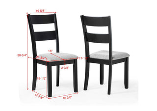 Sunvega Weathered Gray Finish Wood Grain 6pc Dining Set with Padded Seats