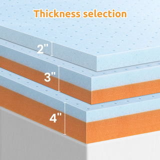 Sunvega 3 Inch King Size Copper Gel Memory Foam Cooling Mattress Topper CertiPUR-US Certified