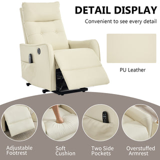 Sunvega Single Motor Power Lift Recliner Chair with Massage and Heat for Elderly