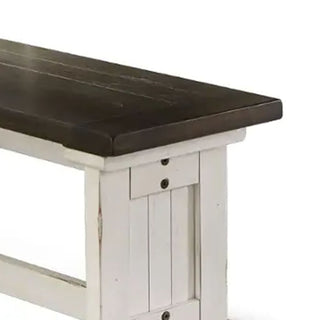Sunvega Sturdy Mahogany and Mindi Wood Side Dining Bench with Plank Seat