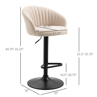 Sunvega Adjustable Swivel Bar Stools Set of 2 with Linen Touch Fabric