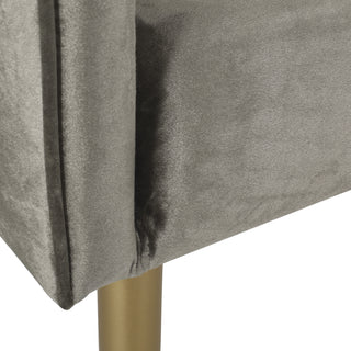Sunvega Modern Glam Dining Arm Chair with Velvet Upholstery and Button Tufted Back