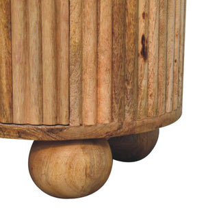 Sunvega Solid Mango Wood 3 Drawer Bedside Table with Oak Finish
