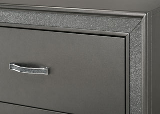 Sunvega Contemporary Nightstand with Sparkling Accent Band and Two Drawers
