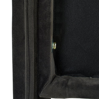 Sunvega King Size Dark Charcoal Grey Velvet Tufted Wingback Bed Frame