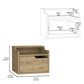 Sunvega Floating Nightstand with Spacious Drawer and Two-Tier Top for Bedroom Storage