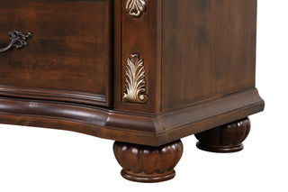 Sunvega Cherry Nightstand with Three Easy Glide Drawers and Velvet Lining