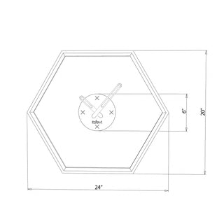 Sunvega Wooden Hexagon Wall Clock with Minimalist Face for Living Room